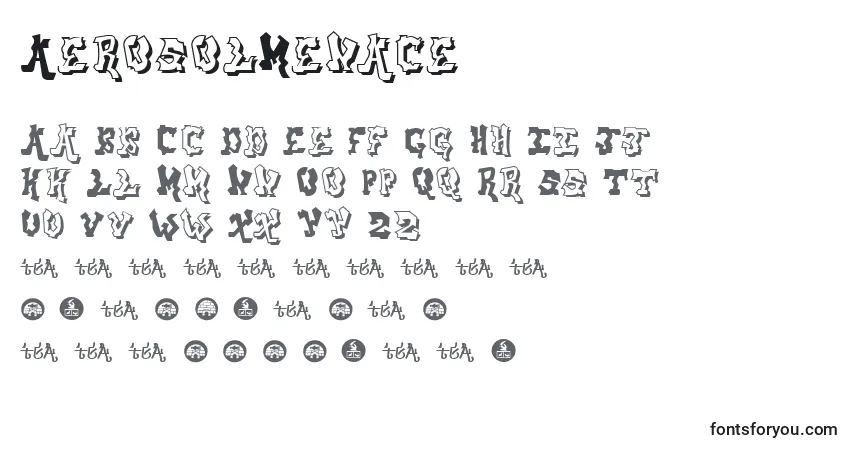 Schriftart AerosolMenace – Alphabet, Zahlen, spezielle Symbole