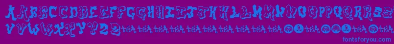 AerosolMenace Font – Blue Fonts on Purple Background