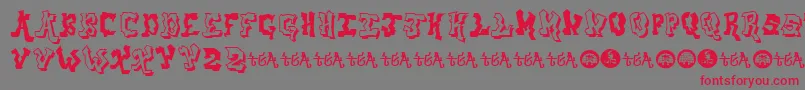 AerosolMenace-Schriftart – Rote Schriften auf grauem Hintergrund