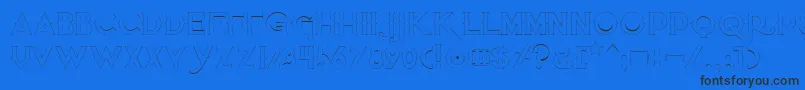 Czcionka Quietthiefempty – czarne czcionki na niebieskim tle