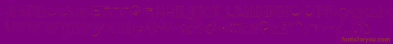 Quietthiefempty-Schriftart – Braune Schriften auf violettem Hintergrund