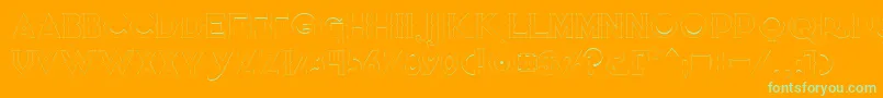 Quietthiefempty-Schriftart – Grüne Schriften auf orangefarbenem Hintergrund