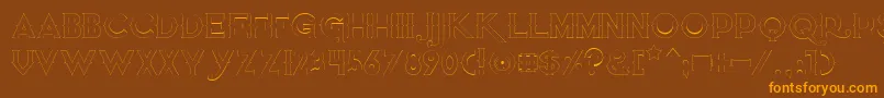 Czcionka Quietthiefempty – pomarańczowe czcionki na brązowym tle