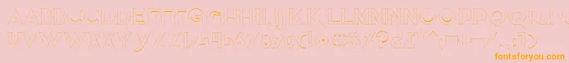 Quietthiefempty-Schriftart – Orangefarbene Schriften auf rosa Hintergrund
