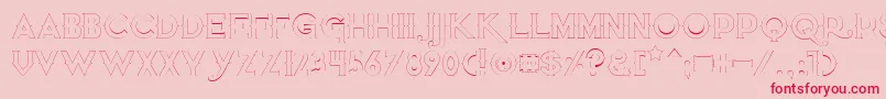 Fonte Quietthiefempty – fontes vermelhas em um fundo rosa