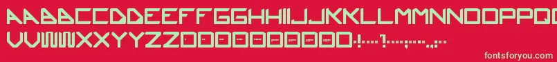 フォントUstura – 赤い背景に緑の文字