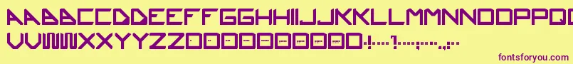 Ustura-fontti – violetit fontit keltaisella taustalla