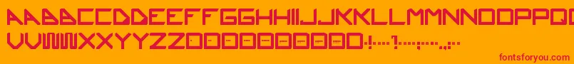フォントUstura – オレンジの背景に赤い文字