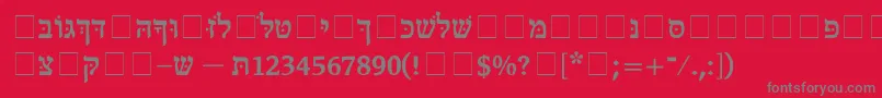 DorRegular Font – Gray Fonts on Red Background