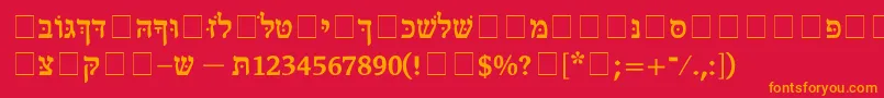 DorRegular Font – Orange Fonts on Red Background