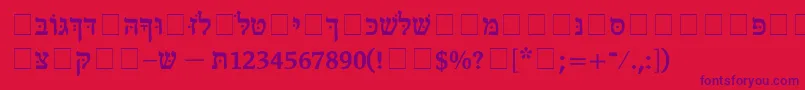 DorRegular Font – Purple Fonts on Red Background