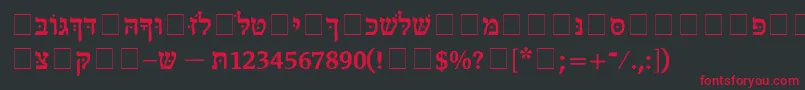 DorRegular Font – Red Fonts on Black Background