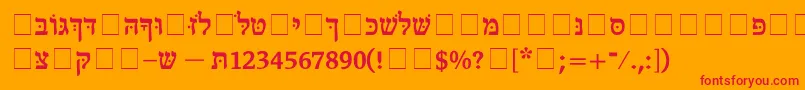 フォントDorRegular – オレンジの背景に赤い文字