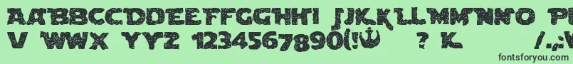 BlownDroidregular Font – Black Fonts on Green Background
