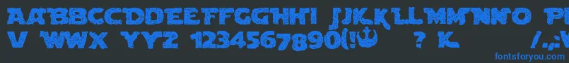 BlownDroidregular Font – Blue Fonts on Black Background