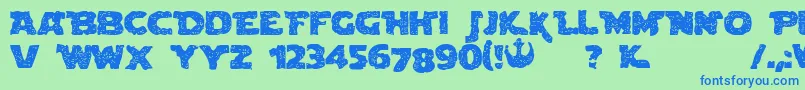 BlownDroidregular Font – Blue Fonts on Green Background