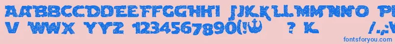 BlownDroidregular Font – Blue Fonts on Pink Background