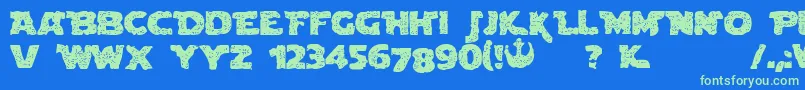 BlownDroidregular Font – Green Fonts on Blue Background