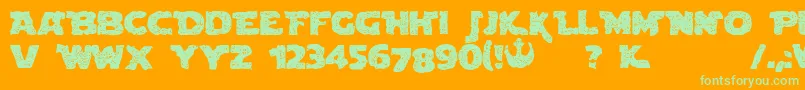 BlownDroidregular Font – Green Fonts on Orange Background
