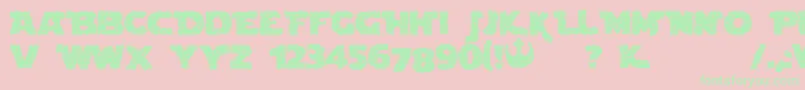 BlownDroidregular Font – Green Fonts on Pink Background