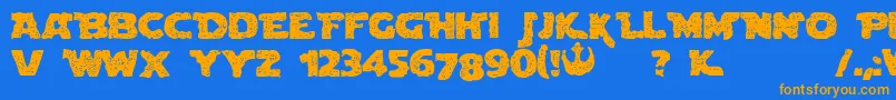 BlownDroidregular Font – Orange Fonts on Blue Background