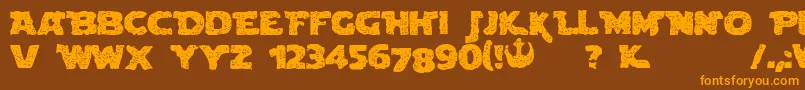 BlownDroidregular Font – Orange Fonts on Brown Background