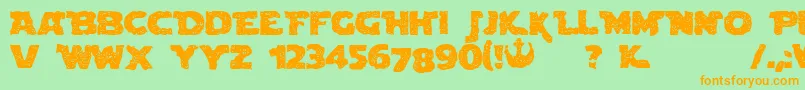 BlownDroidregular Font – Orange Fonts on Green Background