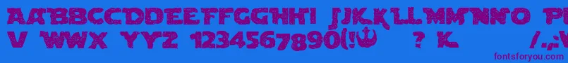 BlownDroidregular Font – Purple Fonts on Blue Background