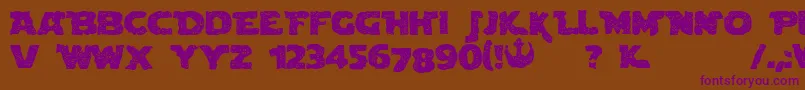 BlownDroidregular Font – Purple Fonts on Brown Background