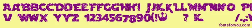 BlownDroidregular Font – Purple Fonts on Yellow Background