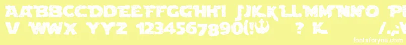 BlownDroidregular Font – White Fonts on Yellow Background