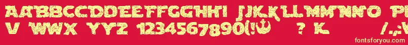 BlownDroidregular Font – Yellow Fonts on Red Background