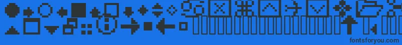 フォントFffextra – 黒い文字の青い背景
