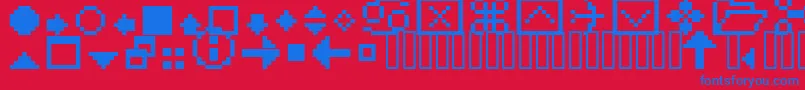 Fffextra-fontti – siniset fontit punaisella taustalla