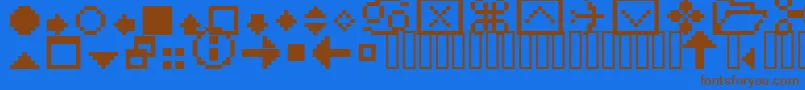 フォントFffextra – 茶色の文字が青い背景にあります。