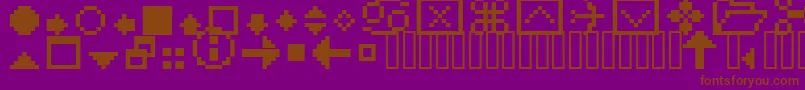 Fffextra-fontti – ruskeat fontit violetilla taustalla