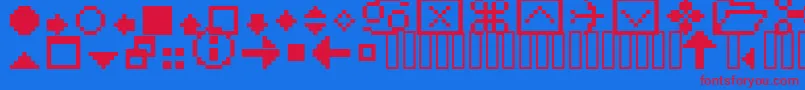 Fffextra-fontti – punaiset fontit sinisellä taustalla
