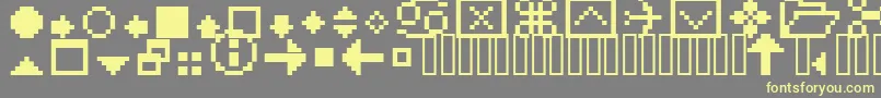 フォントFffextra – 黄色のフォント、灰色の背景