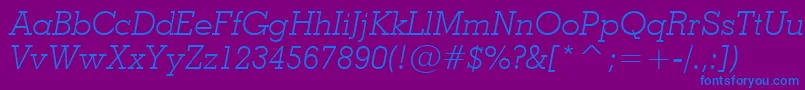 Geo703li Font – Blue Fonts on Purple Background