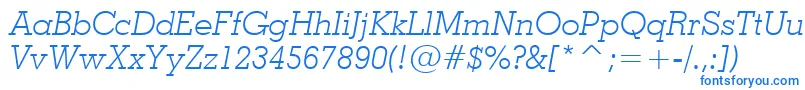 フォントGeo703li – 白い背景に青い文字