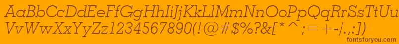Geo703li Font – Brown Fonts on Orange Background