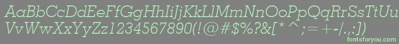 フォントGeo703li – 灰色の背景に緑のフォント