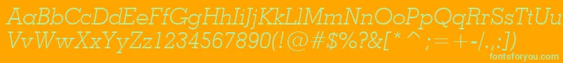 Geo703li Font – Green Fonts on Orange Background