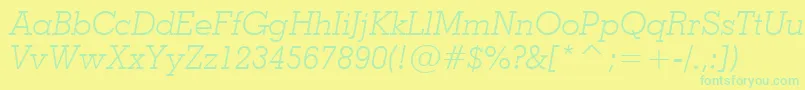 Police Geo703li – polices vertes sur fond jaune
