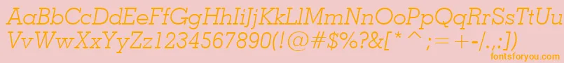 Geo703li Font – Orange Fonts on Pink Background