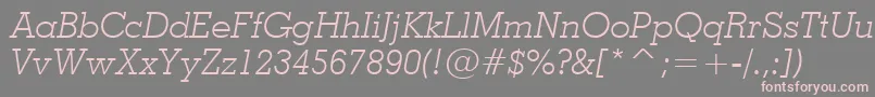 フォントGeo703li – 灰色の背景にピンクのフォント