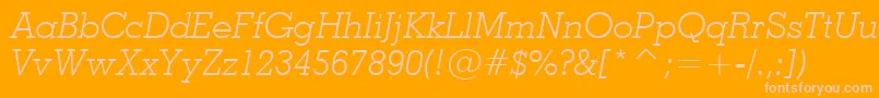 Geo703li Font – Pink Fonts on Orange Background