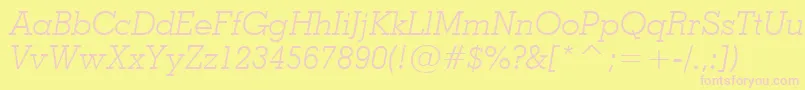 Geo703li Font – Pink Fonts on Yellow Background