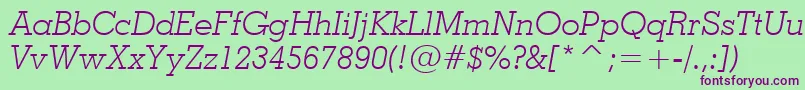 Шрифт Geo703li – фиолетовые шрифты на зелёном фоне