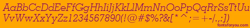 Geo703li Font – Purple Fonts on Orange Background